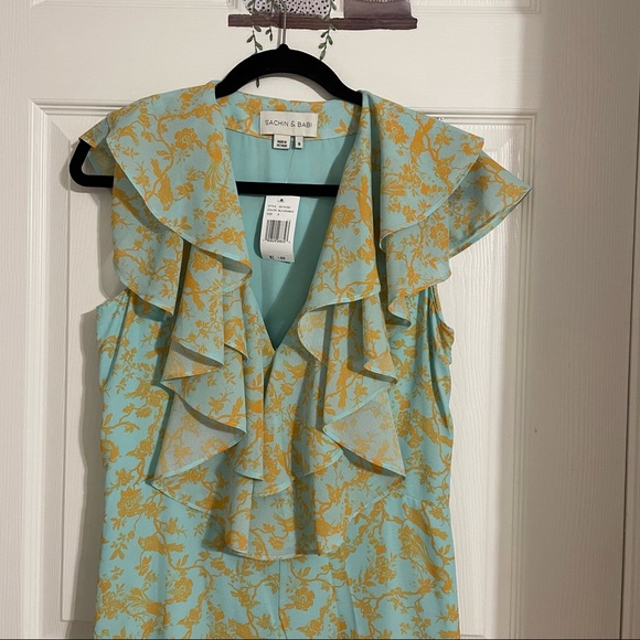 🔥NWT Sachin & Babi Annemarie Ruffle Toile du Jouy - Picture 8 of 14